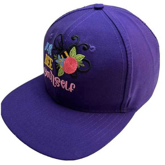 Women's Embroidered Adjustable Cotton Baseball Cap Hat Just Bee Yourself NWT - Picture 2 of 5